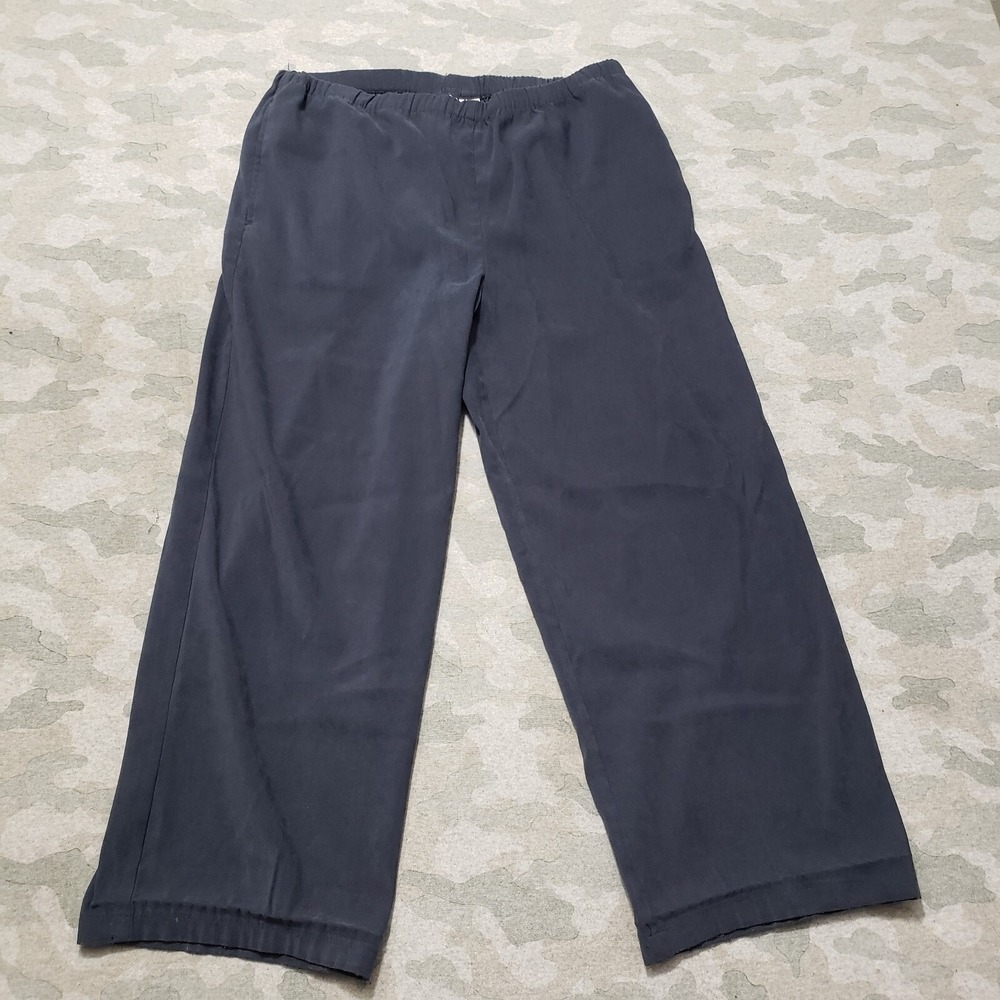 Orvis Pants Womens 12P Blue Pull On Wide Leg